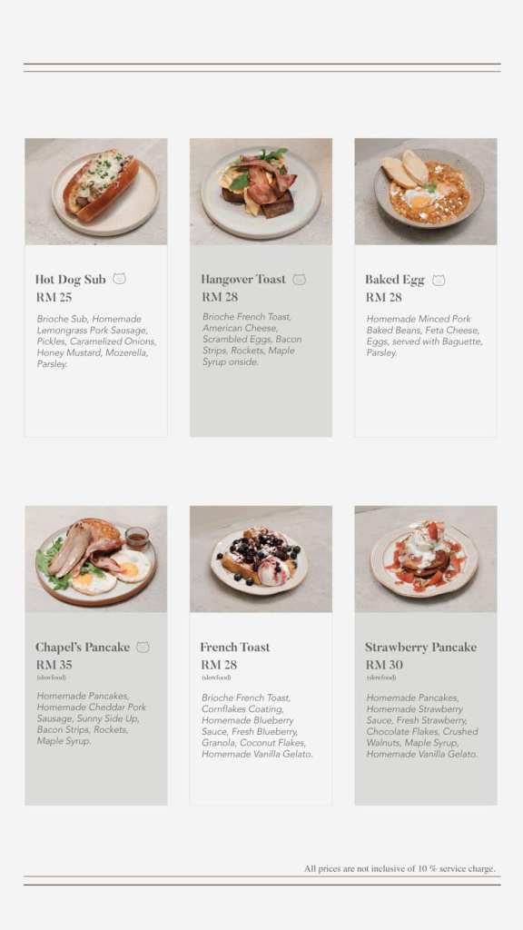 chapel street cafe menu