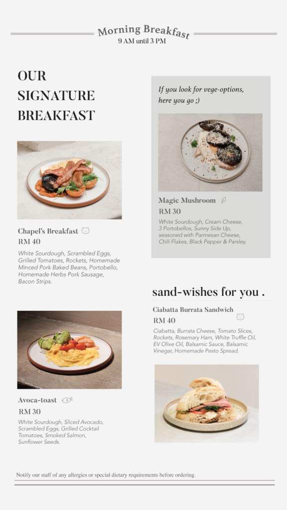 chapel street cafe menu